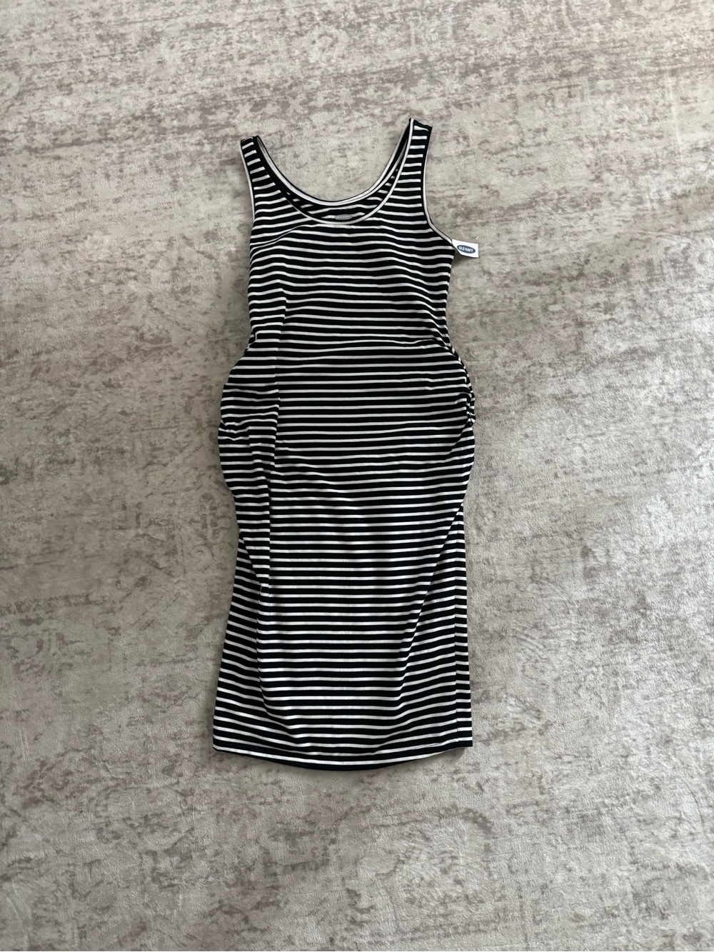Old Navy maternity Black and White Striped Tank Dress